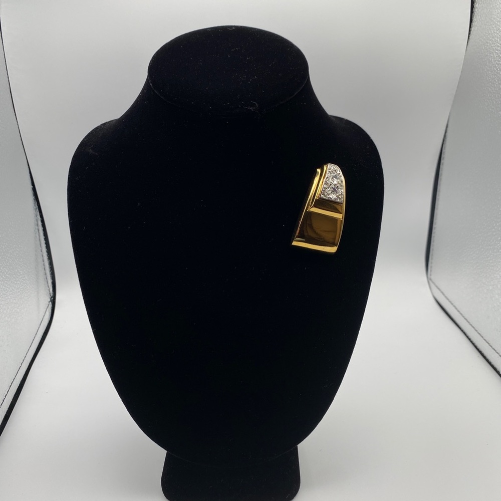 Vintage Givenchy bijoux , Art Deco style 18k gold plated ,crystal 1980